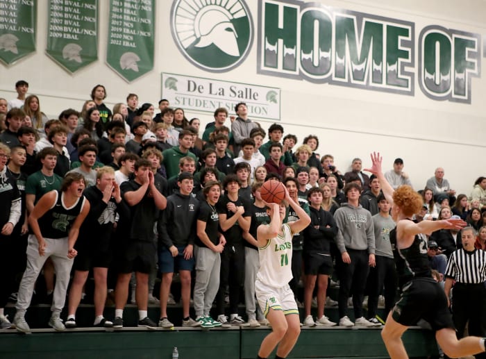 The packed crowd and student body definitely gave De La Salle a lift. Photo: Dennis Lee